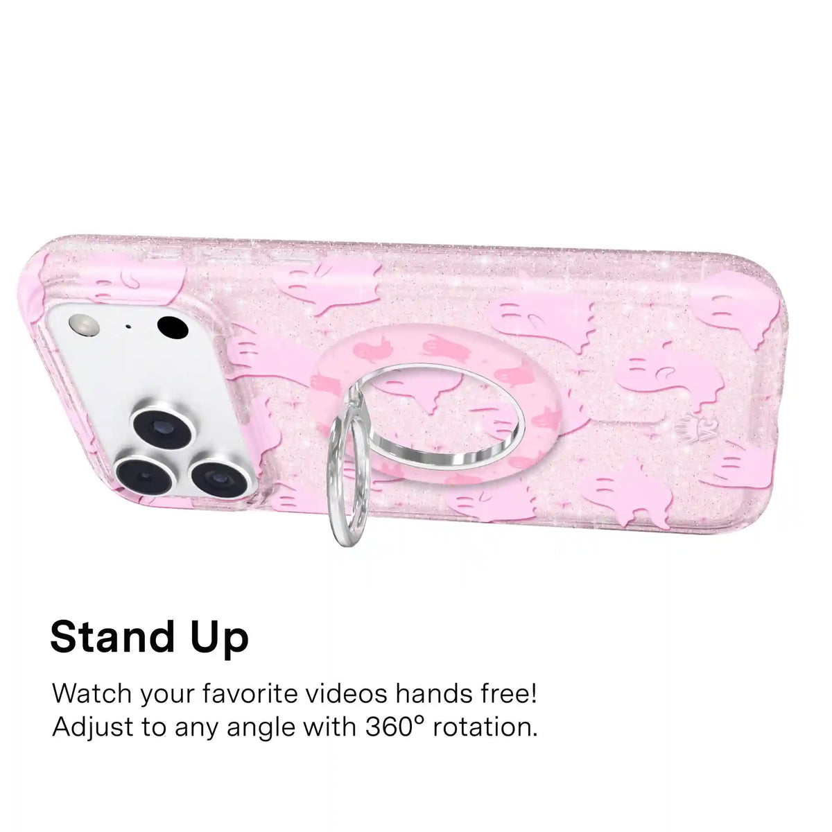 Ghosted Pink Glitter MagSafe Grip Ring