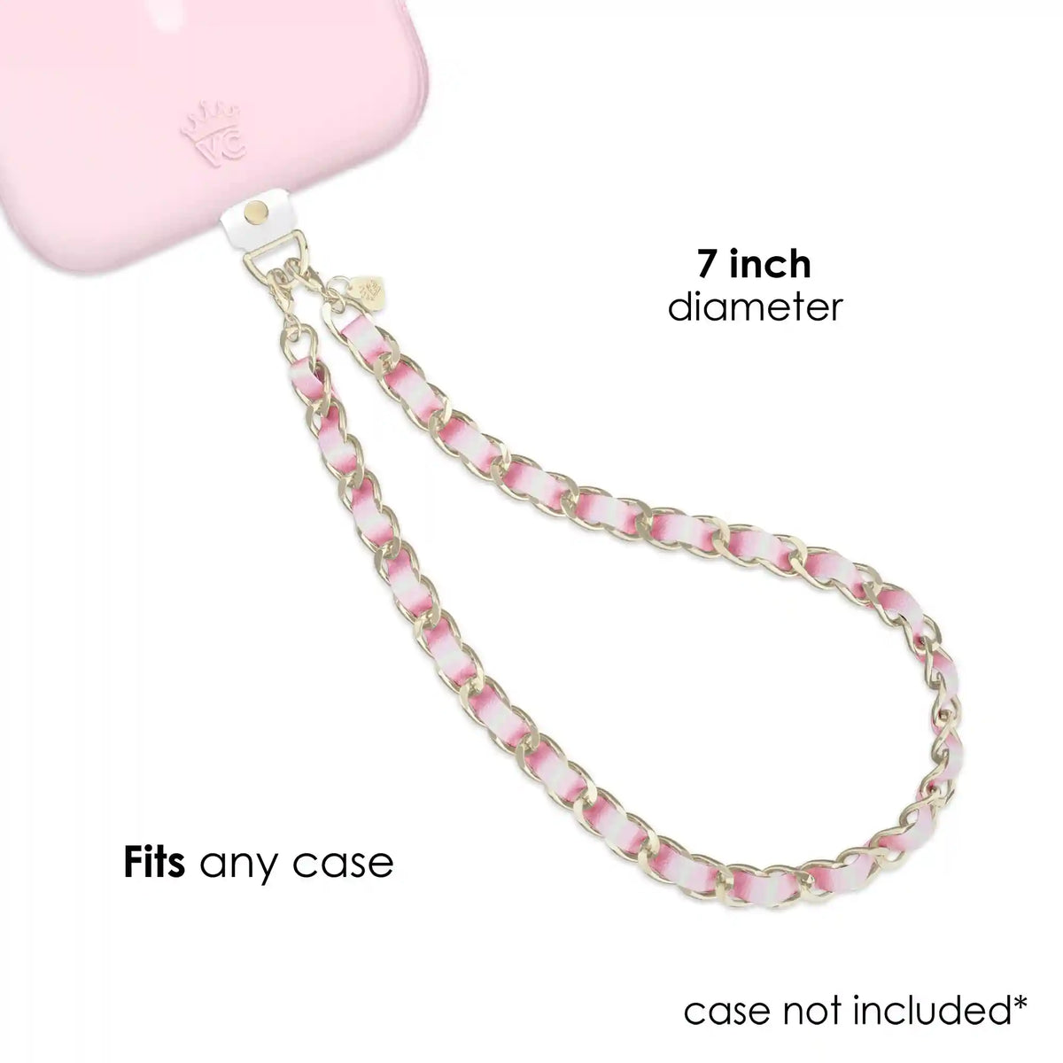 Pink Pearl Leather Chain Phone Charm
