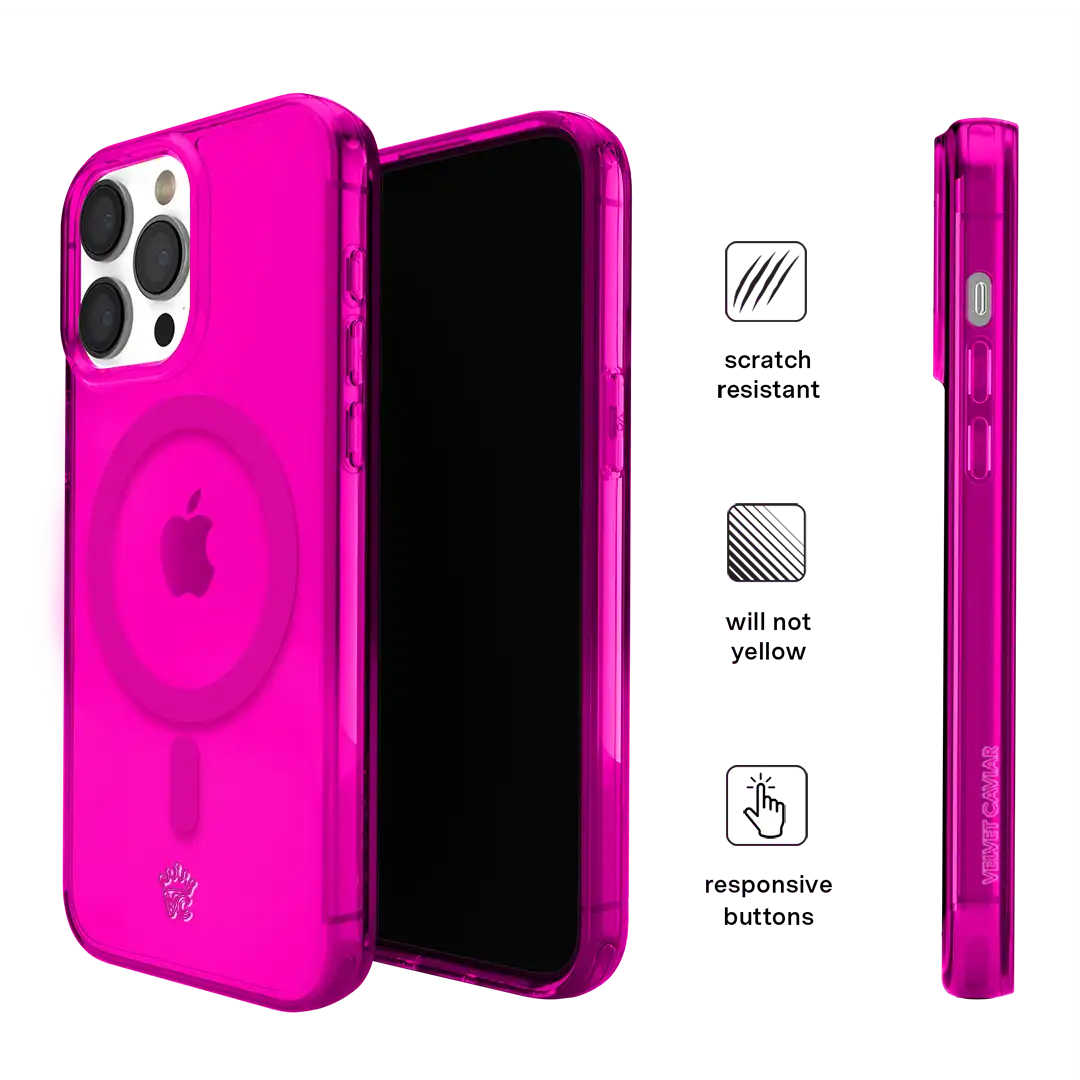 Neon Pink Clear iPhone Case