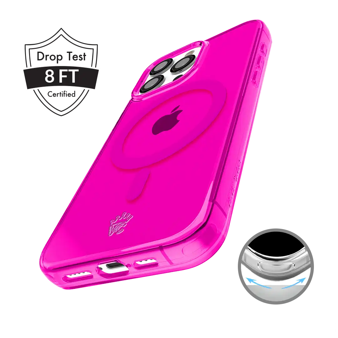 Neon Pink Clear iPhone Case