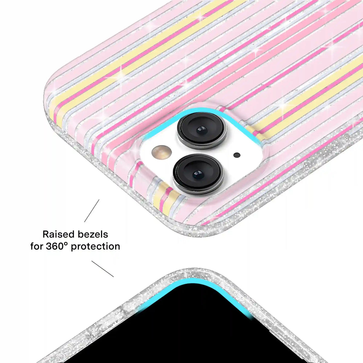 Sunkissed Stripes Glitter iPhone Case