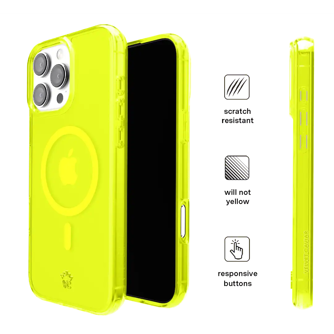 Neon Yellow Clear iPhone Case