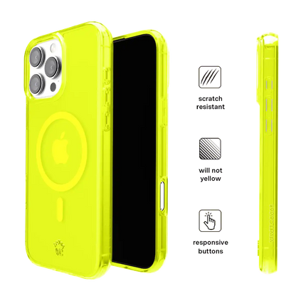 Neon Yellow Clear iPhone Case
