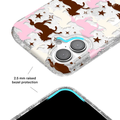 Pink Pony Glitter iPhone Case