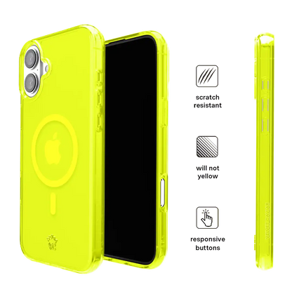 Neon Yellow Clear iPhone Case