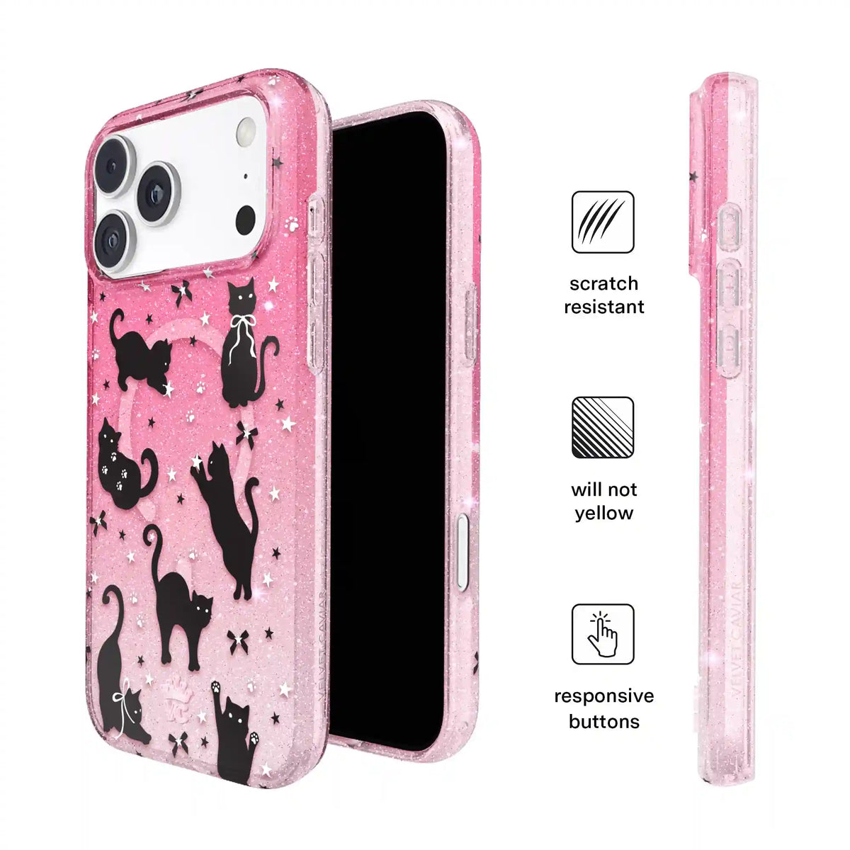 Lucky Kittens Glitter iPhone Case