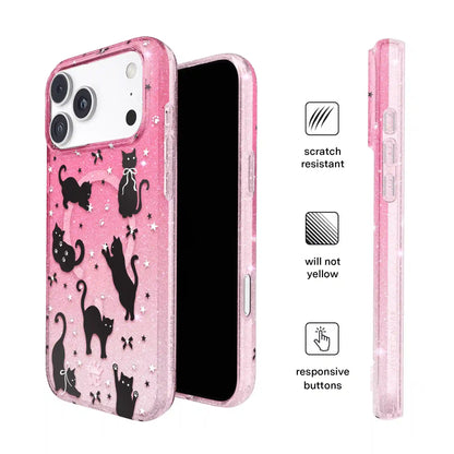 Lucky Kittens Glitter iPhone Case