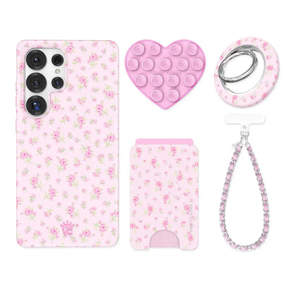 Dainty Pink Floral Samsung Bundle Set