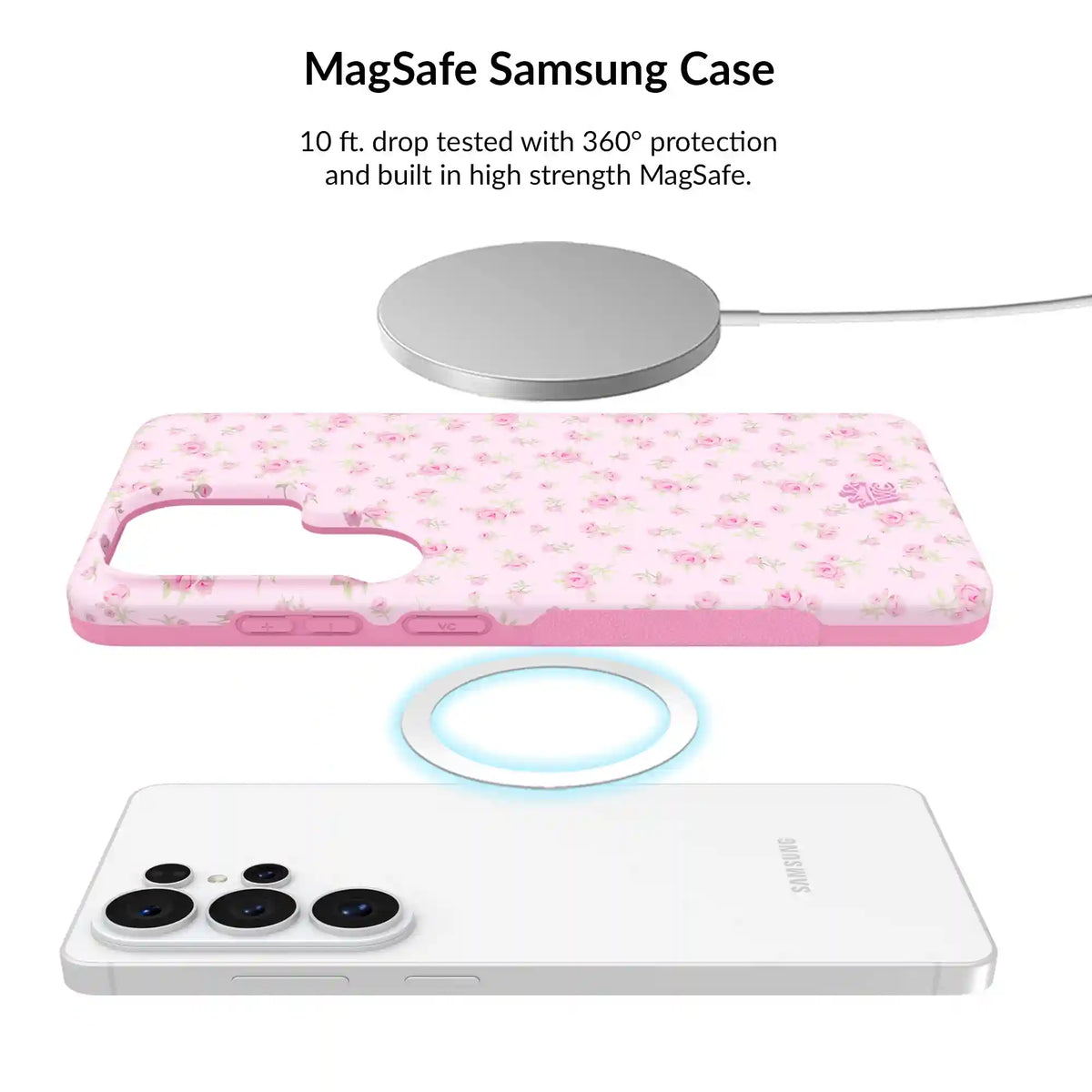 Dainty Pink Floral Samsung Bundle Set