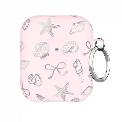 Pink Coastal Seashells AirPod Case