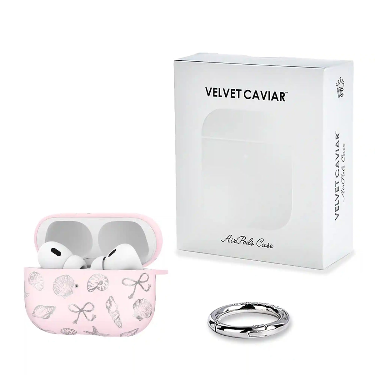 Pink Coastal Seashells AirPod Case