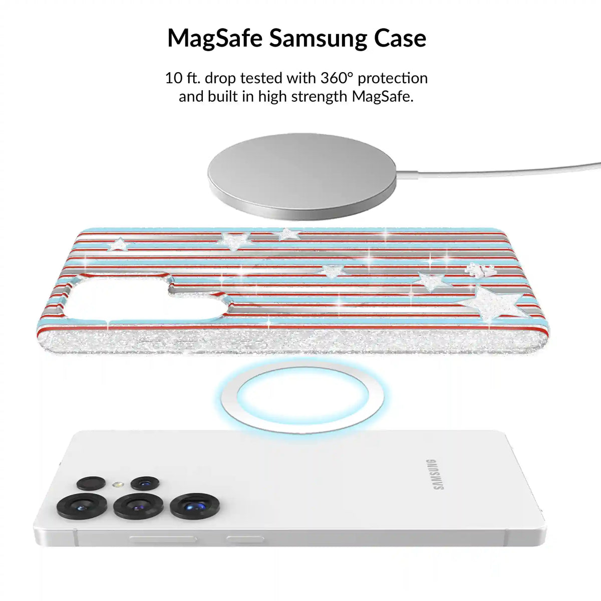 Stars & Stripes Glitter Samsung Bundle Set