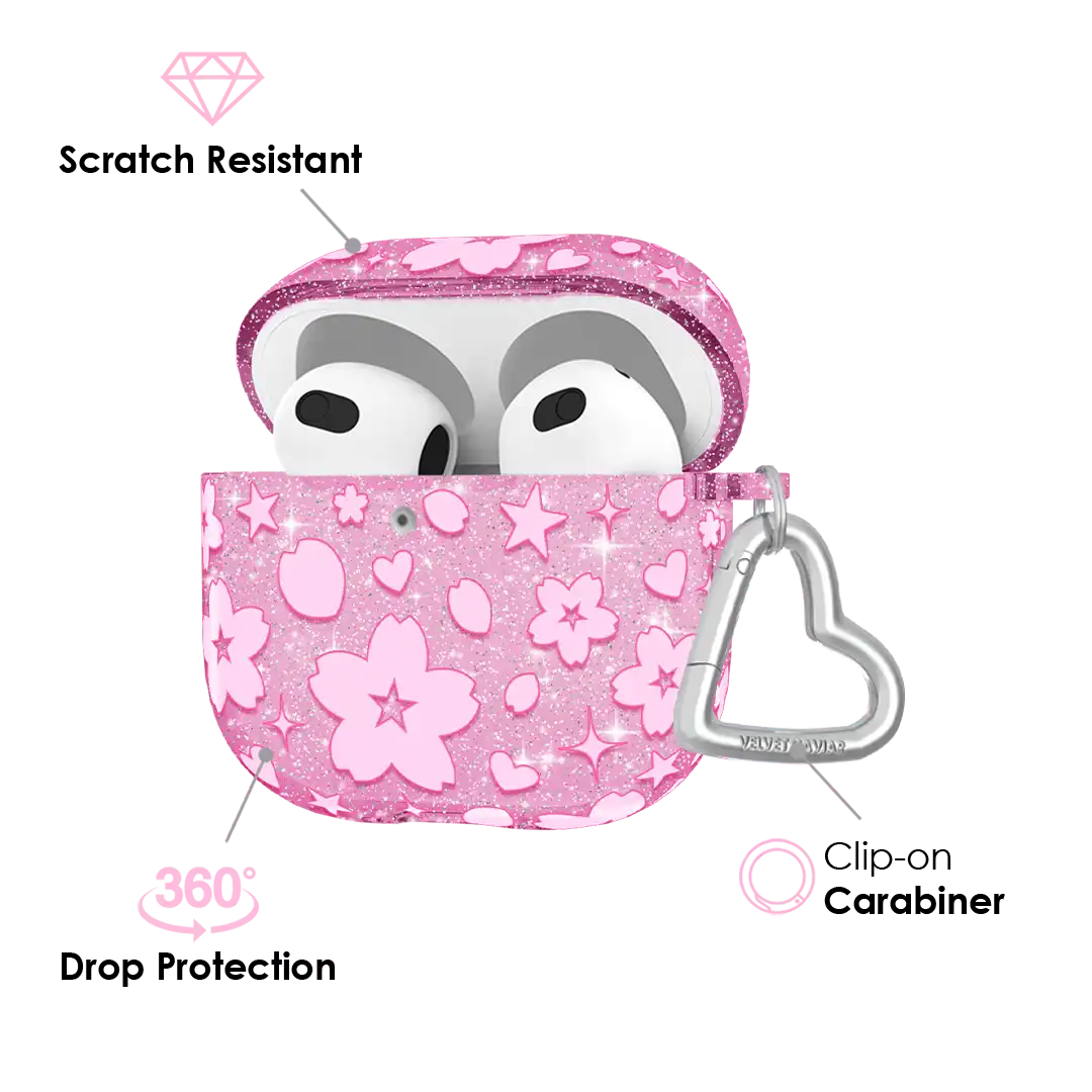 Cherry Blossom Glitter AirPod Case