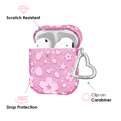 Cherry Blossom Glitter AirPod Case