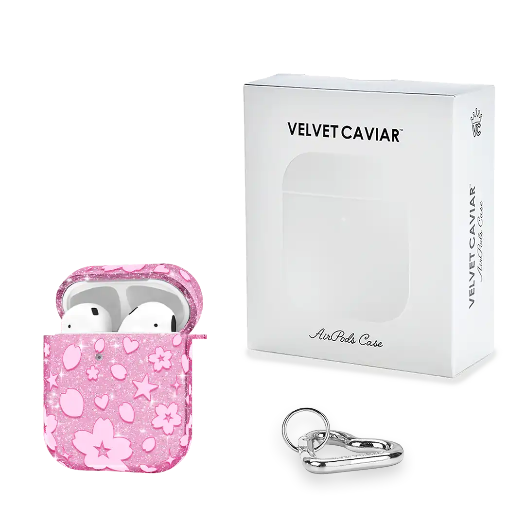 Cherry Blossom Glitter AirPod Case