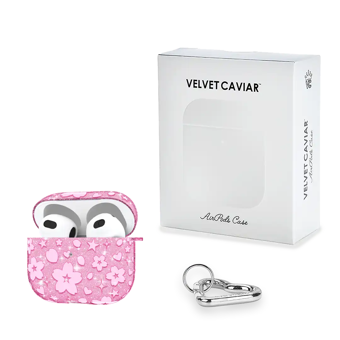Cherry Blossom Glitter AirPod Case