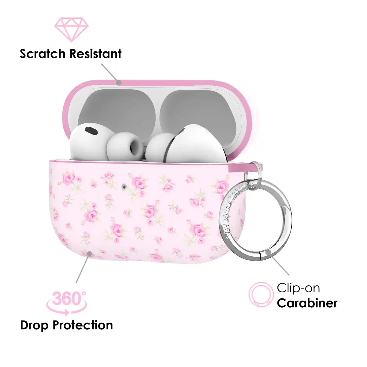 Dainty Pink Floral AirPod Case