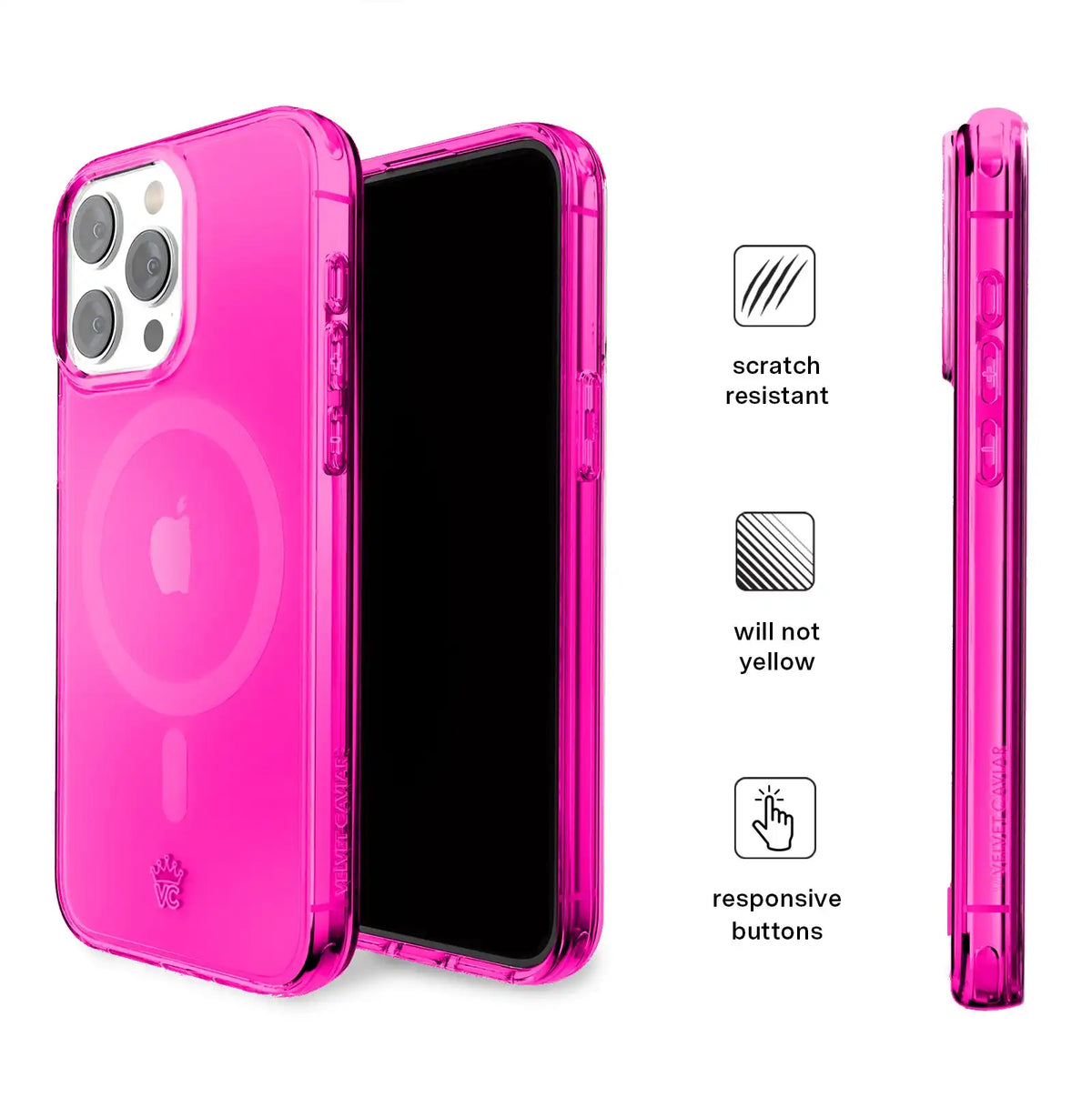 Neon Pink Clear iPhone Case